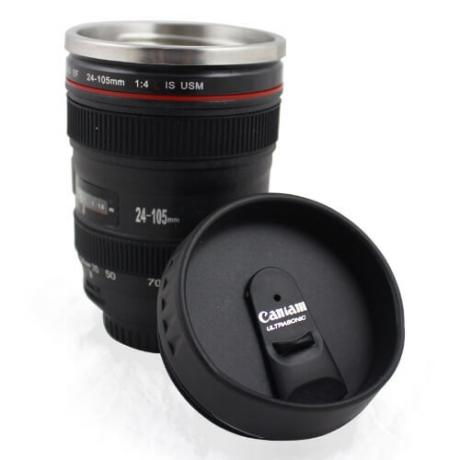 Чаша във формата на фото обектив тип Canon